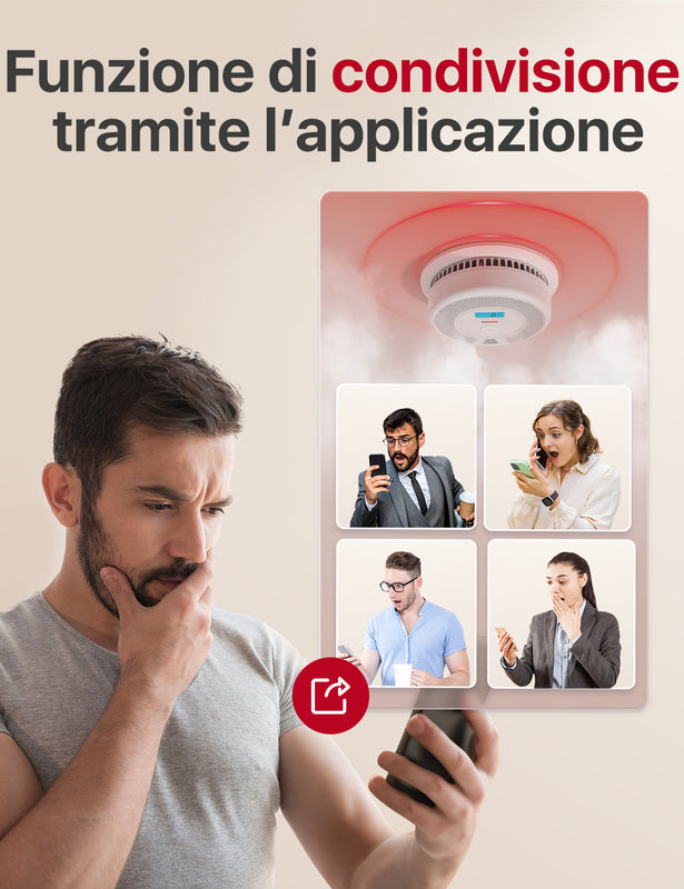 X-Sense SC07-WX Rilevatore WLAN di fumo e monossido di carbonio con batteria sostituibile