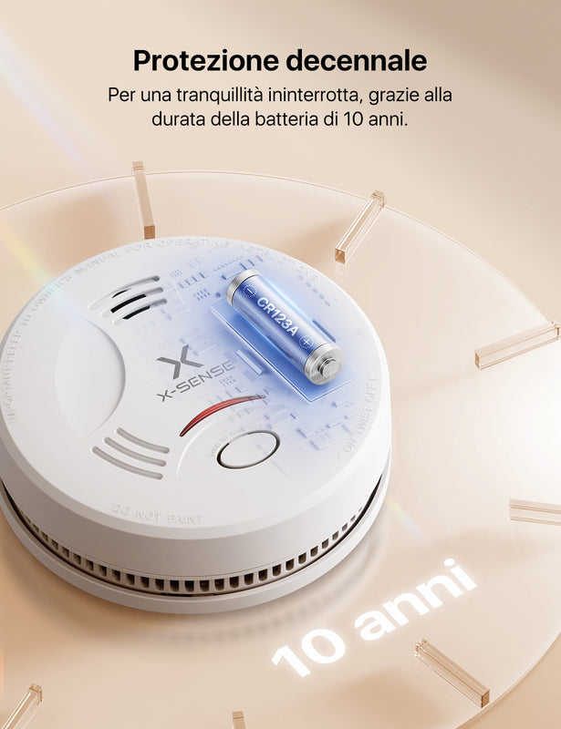 X-Sense Rilevatore di Fumo con Batteria da 10 Anni, SD11
