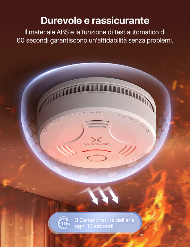 X-Sense Rilevatore di Fumo con Batteria da 10 Anni, SD11