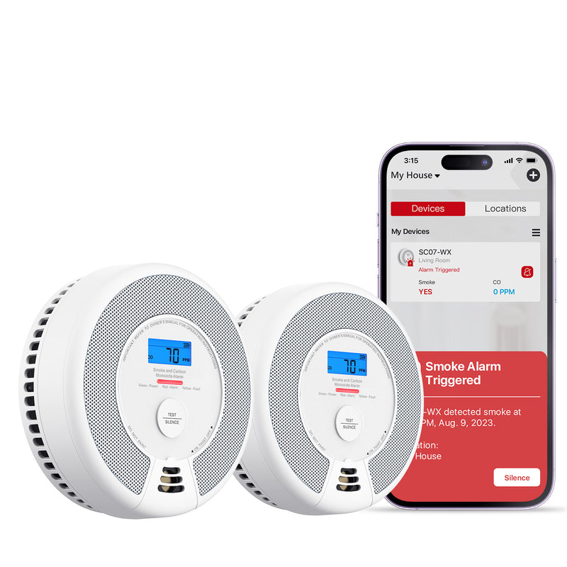 X-Sense SC07-WX Rilevatore WLAN di fumo e monossido di carbonio con batteria sostituibile